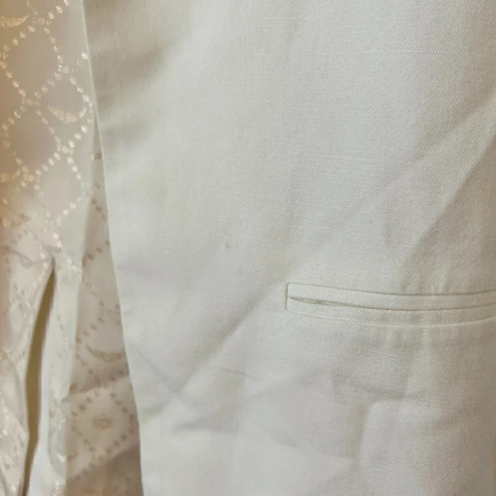 Zadig & Voltaire Volly Frange Ivory Open Front Blazer Jacket Size 36 - Picture 8 of 12